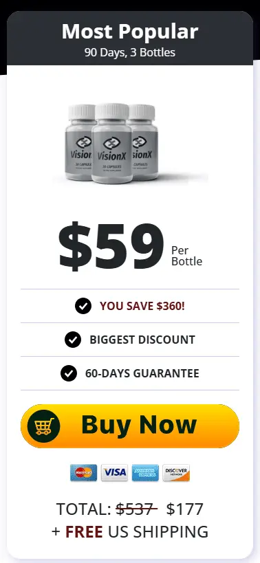 visionx 3 bottles price