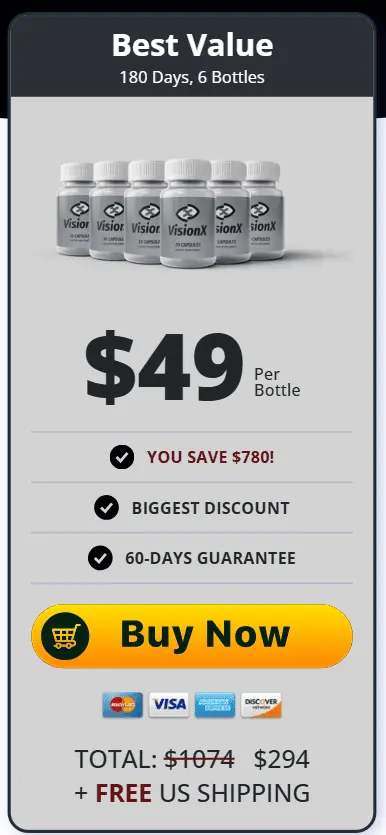 visionx 6 bottles price